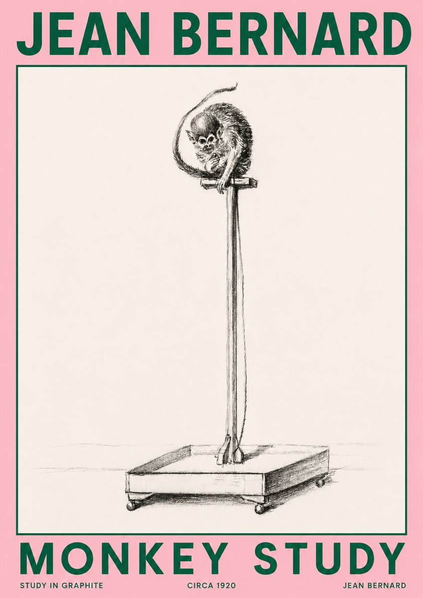 Jean Bernard Monkey Study No4 - Plakát