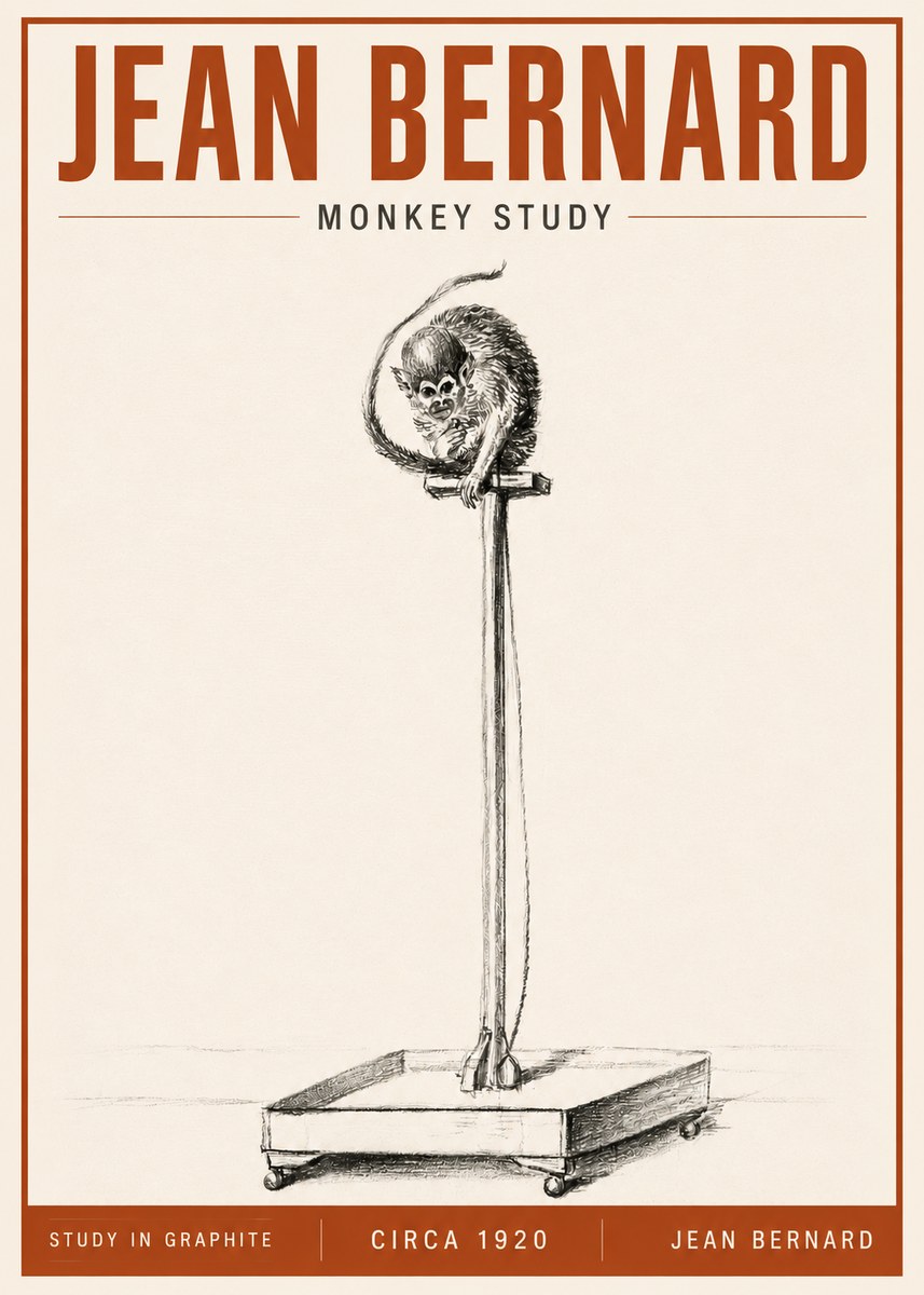 Jean Bernard Monkey Study No5 - Plakát