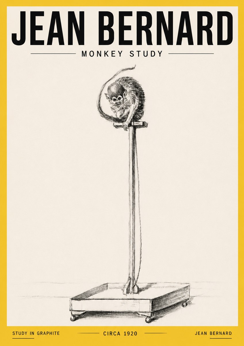 Jean Bernard Monkey Study No6 - Plakát