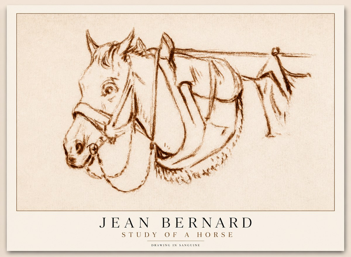 Jean Bernard Study of a Horse III No2 - Plakát