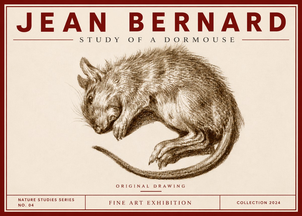 Jean Bernard Study of a Dormouse No4 - Plakát