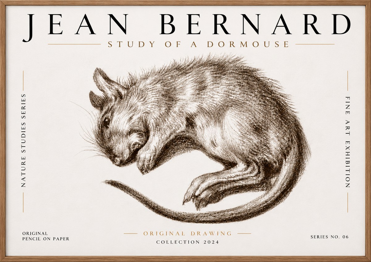 Jean Bernard Study of a Dormouse No6 - Plakát