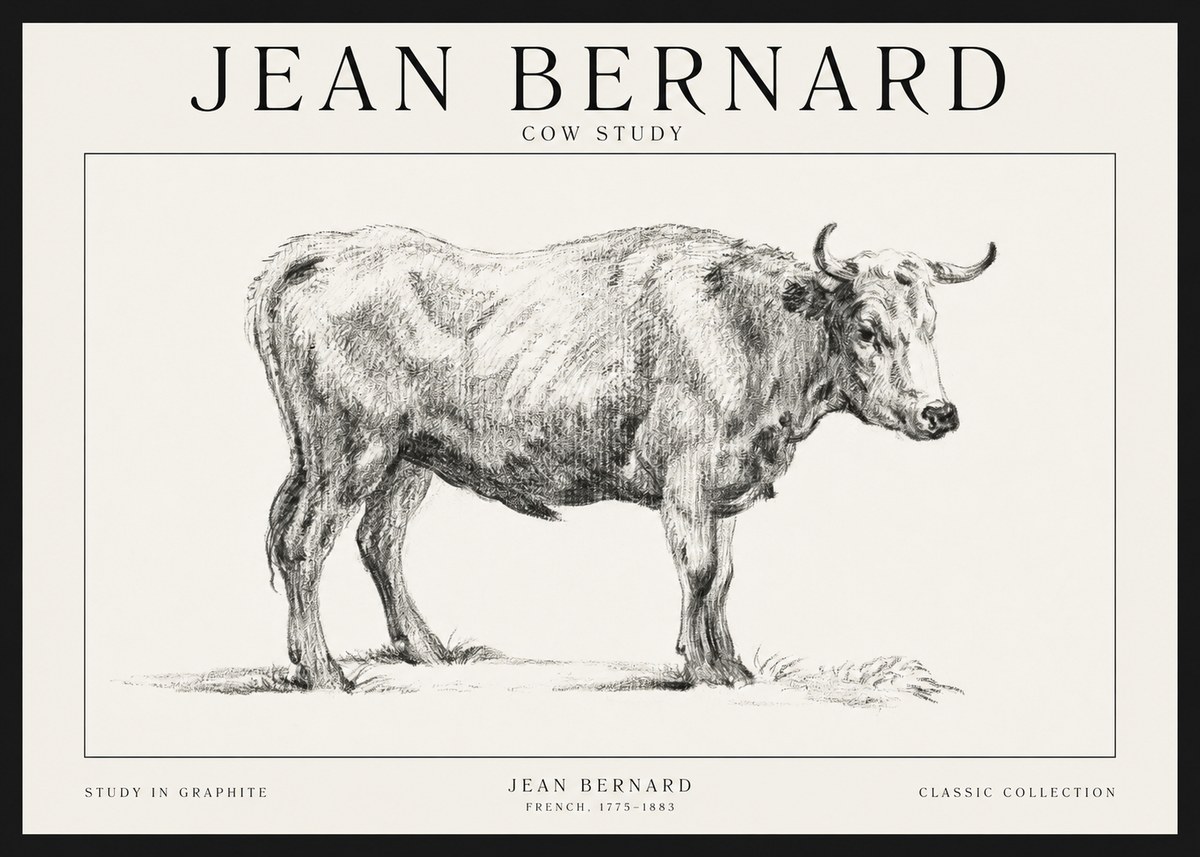 Jean Bernard Cow Study No1 - Plakát