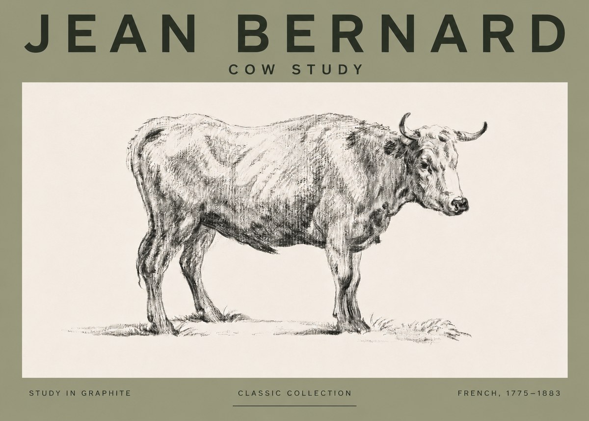 Jean Bernard Cow Study No4 - Plakát