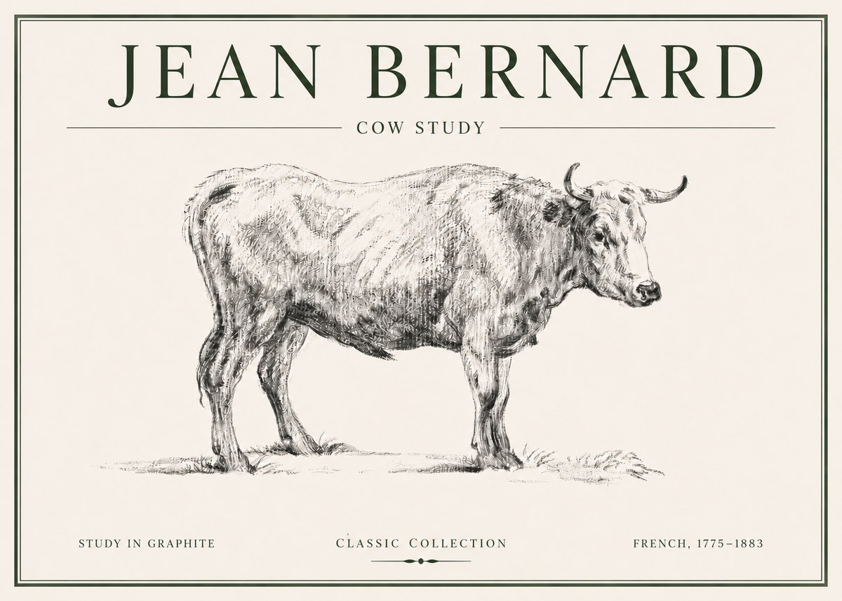 Jean Bernard Cow Study No6 - Plakát
