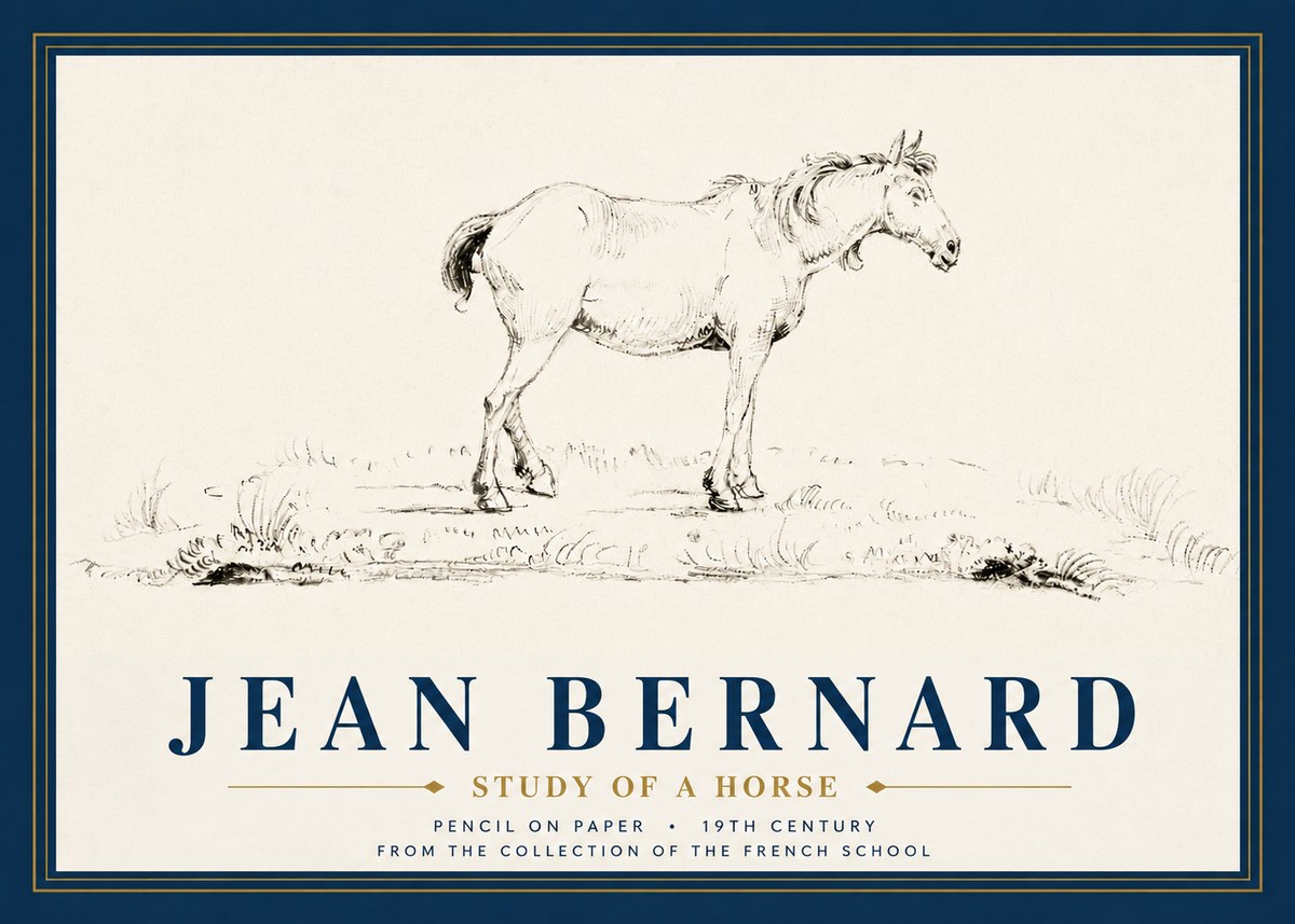 Jean Bernard Study of a Horse IV No4 - Plakát