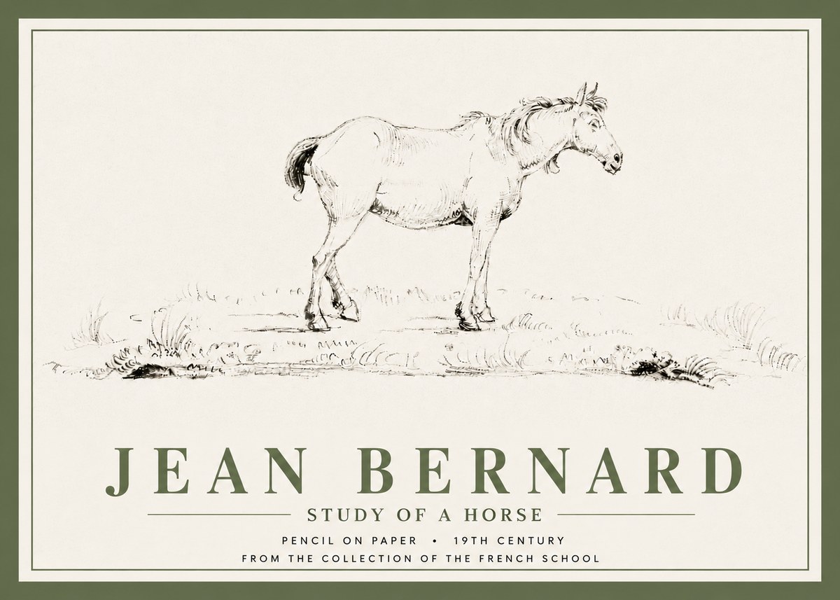 Jean Bernard Study of a Horse IV No5 - Plakát