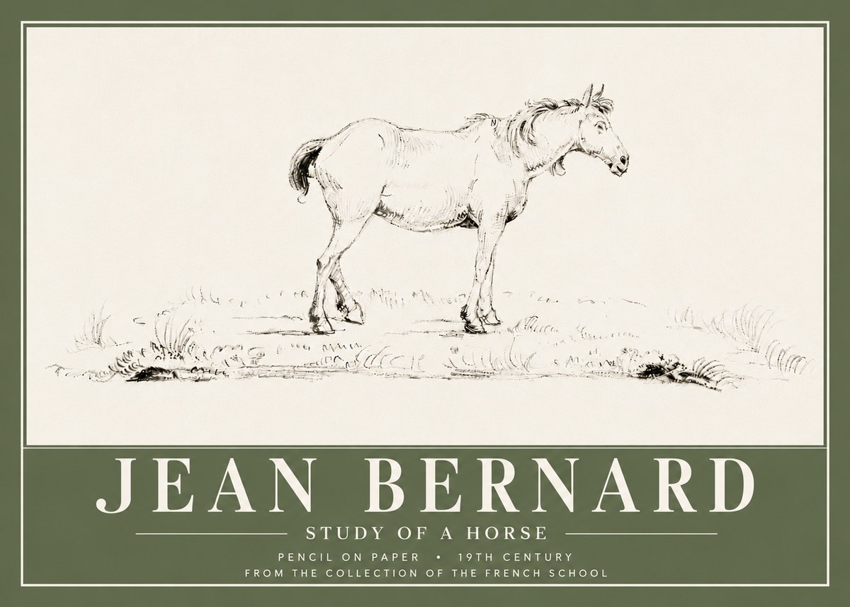 Jean Bernard Study of a Horse IV No6 - Plakát