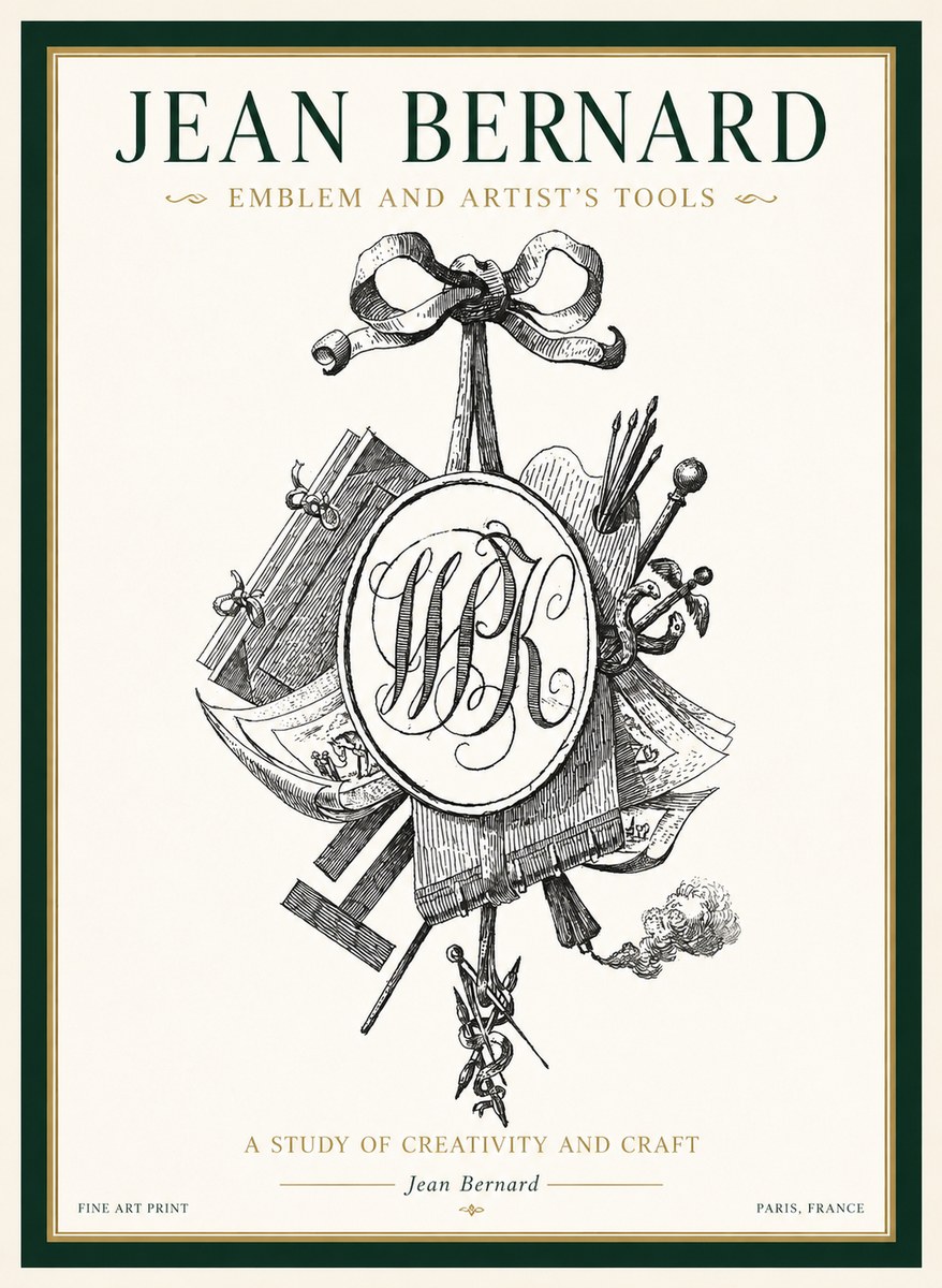 Jean Bernard Still Life with Monogram No2 - Plakát