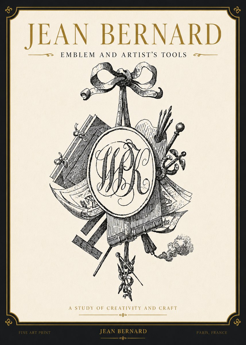 Jean Bernard Still Life with Monogram No4 - Plakát