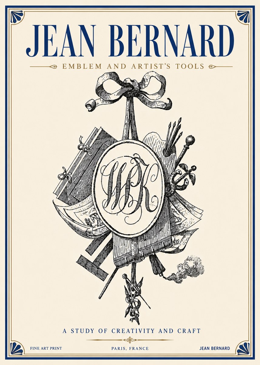 Jean Bernard Still Life with Monogram No6 - Plakát