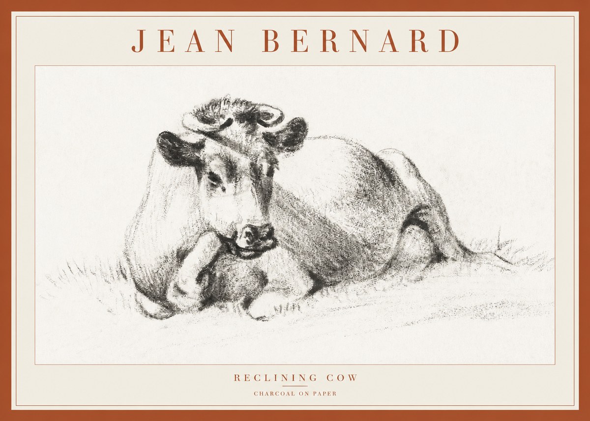 Jean Bernard Reclining Cow I No1 - Plakát