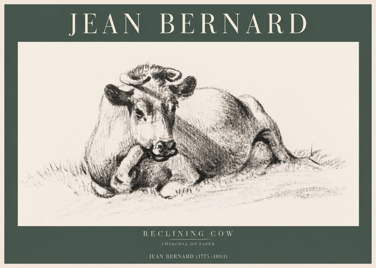 Jean Bernard Reclining Cow I No2 - Plakát