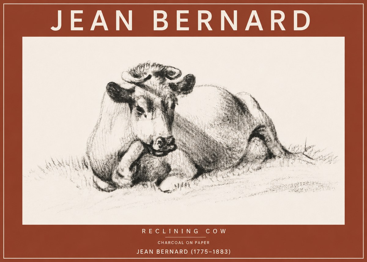 Jean Bernard Reclining Cow I No4 - Plakát