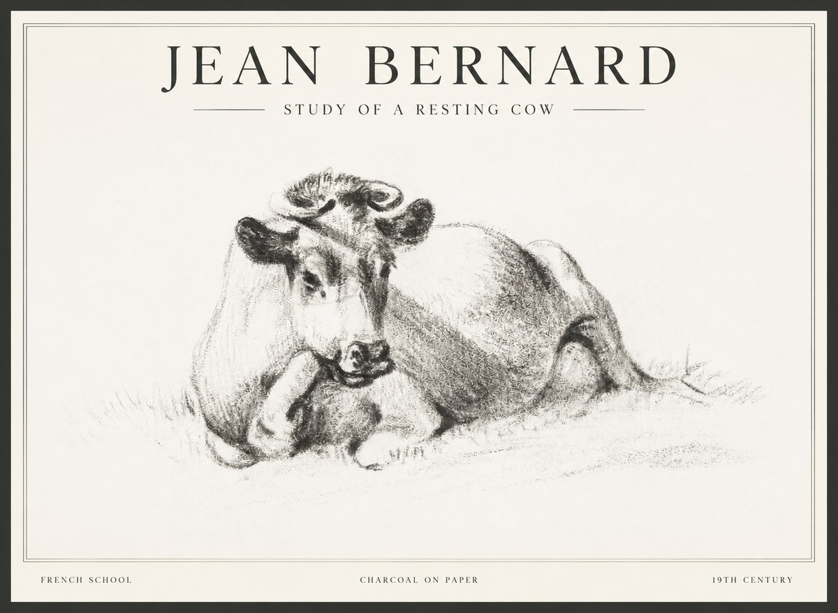 Jean Bernard Reclining Cow I No5 - Plakát