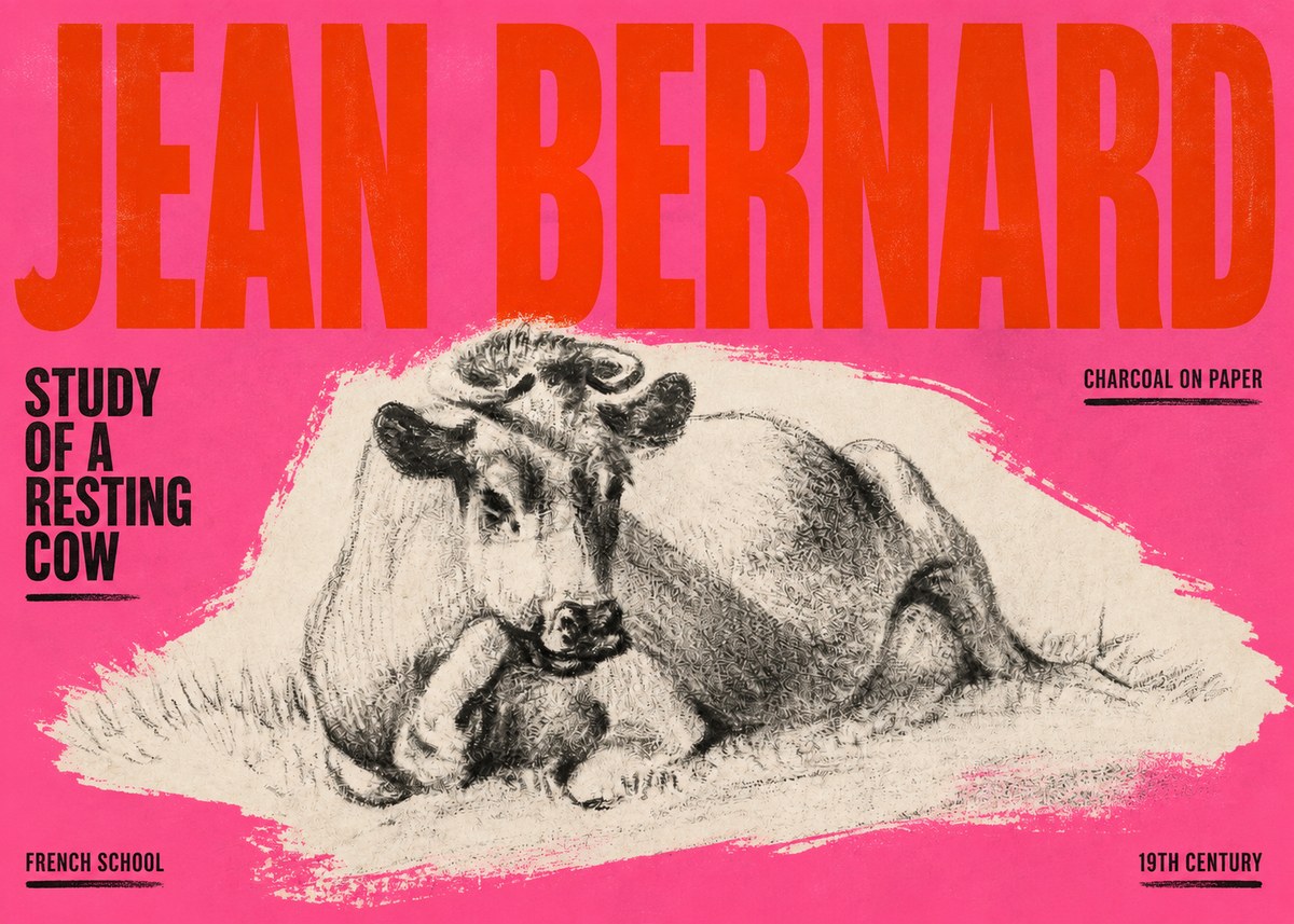 Jean Bernard Reclining Cow I No6 - Plakát