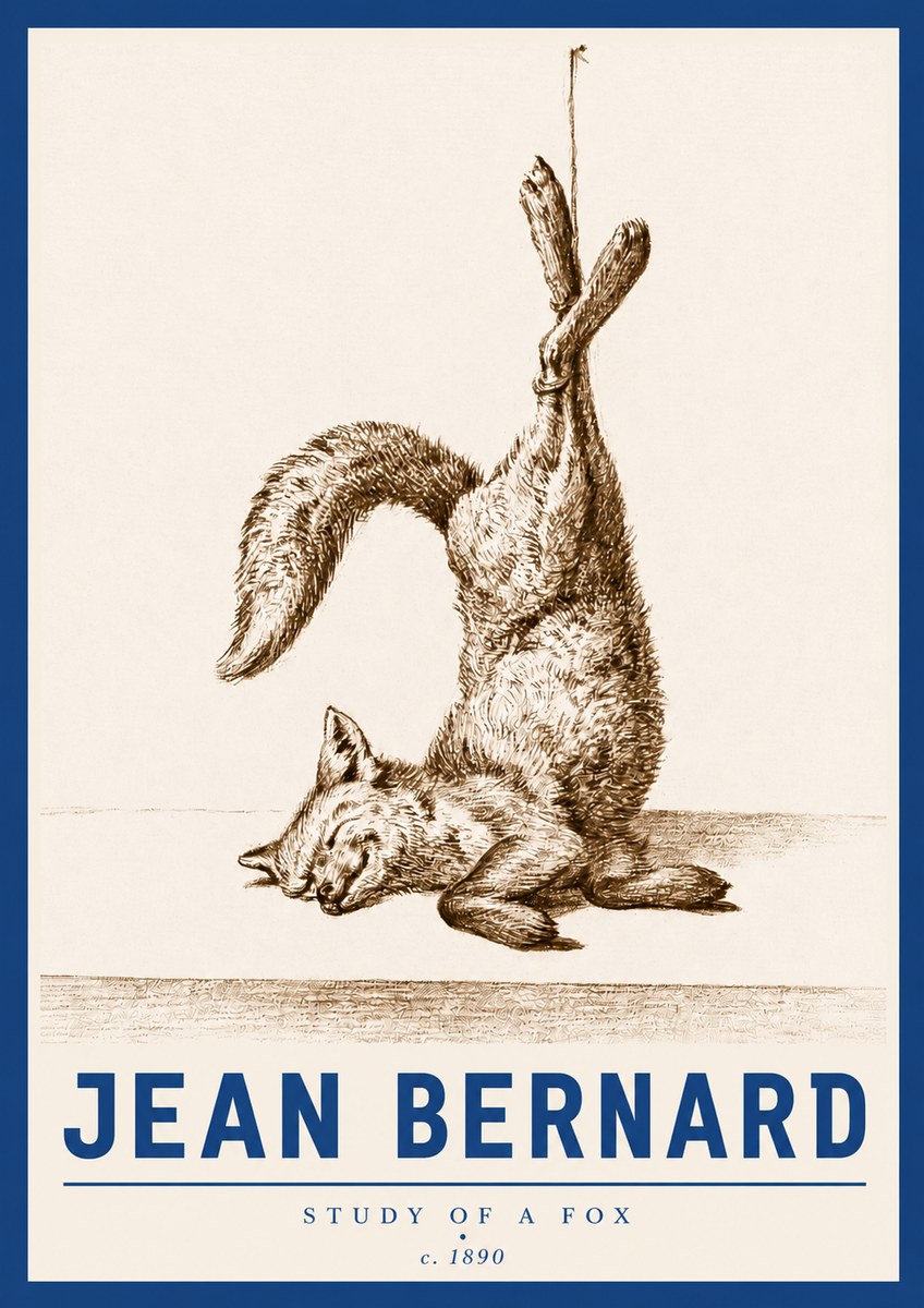 Jean Bernard Study of a Fox No4 - Plakát