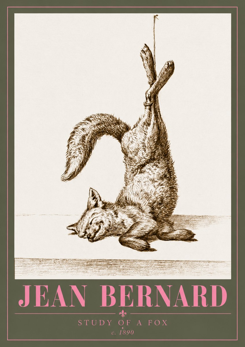 Jean Bernard Study of a Fox No5 - Plakát