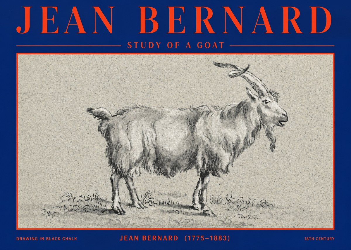 Jean Bernard Study of a Goat II No2 - Plakát