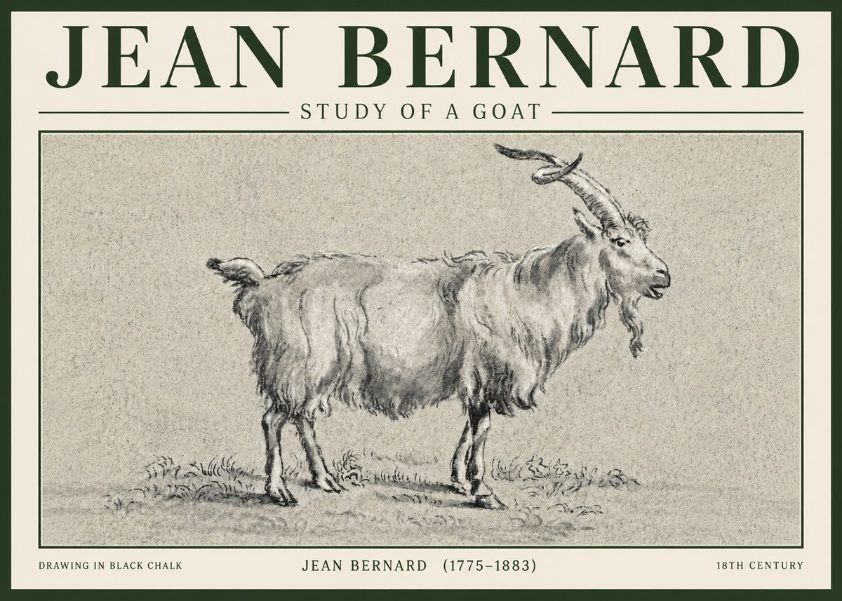 Jean Bernard Study of a Goat II No5 - Plakát