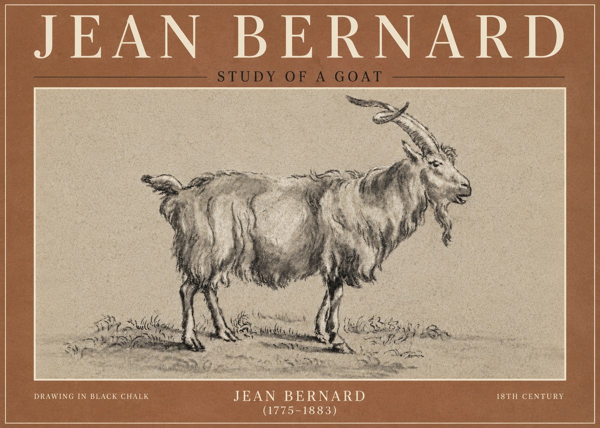 Jean Bernard Study of a Goat II No6 - Plakát