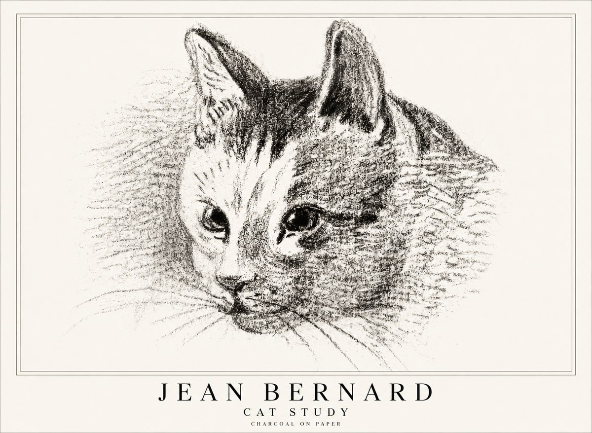 Jean Bernard Cat Study III No1 - Plakát