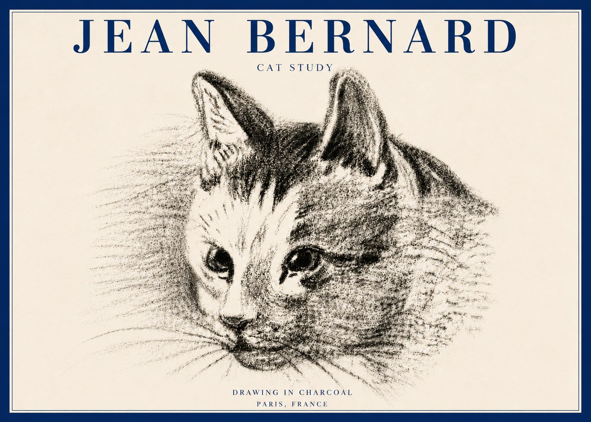 Jean Bernard Cat Study III No6 - Plakát