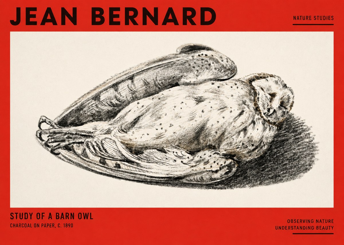 Jean Bernard Sleeping Owl No3 - Plakát