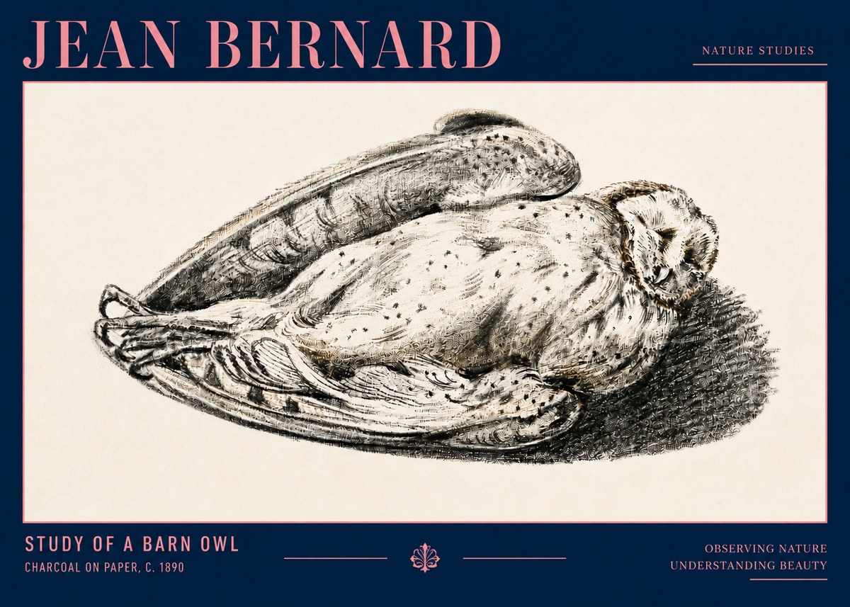 Jean Bernard Sleeping Owl No4 - Plakát