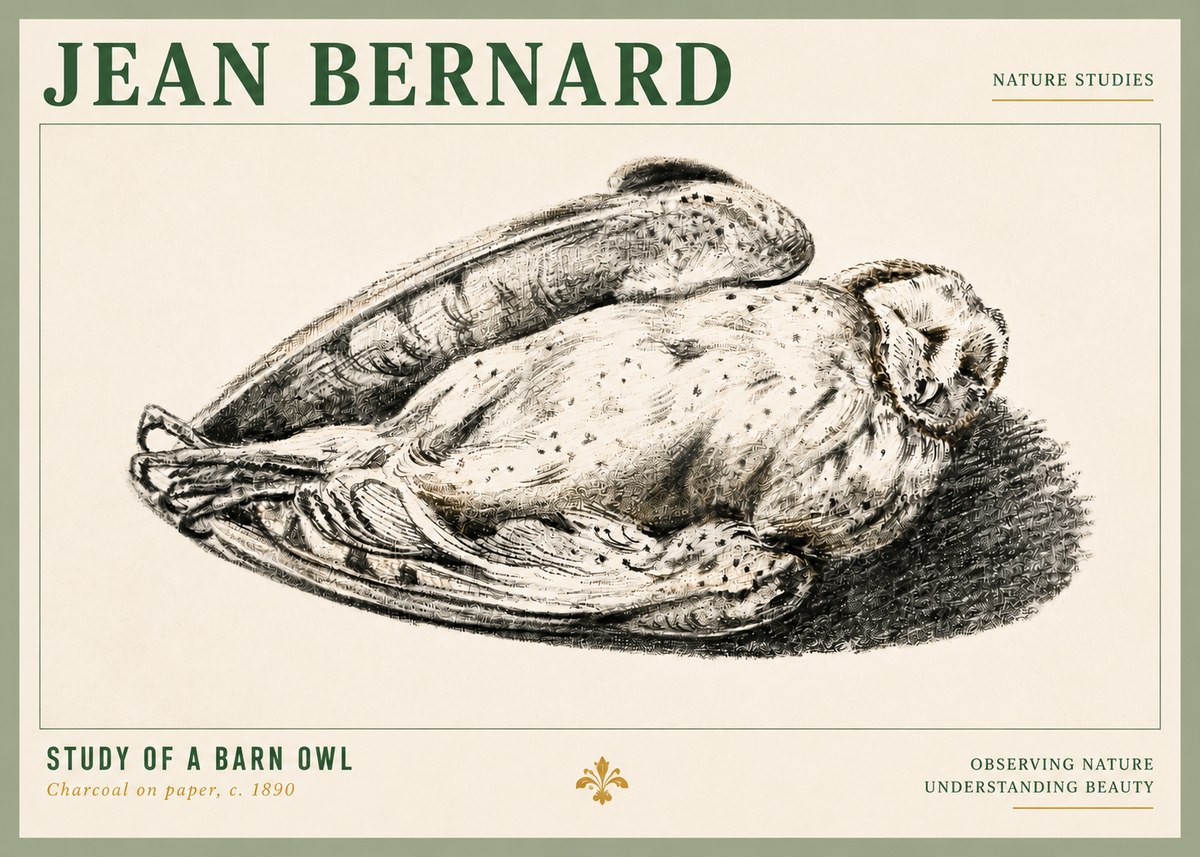 Jean Bernard Sleeping Owl No6 - Plakát