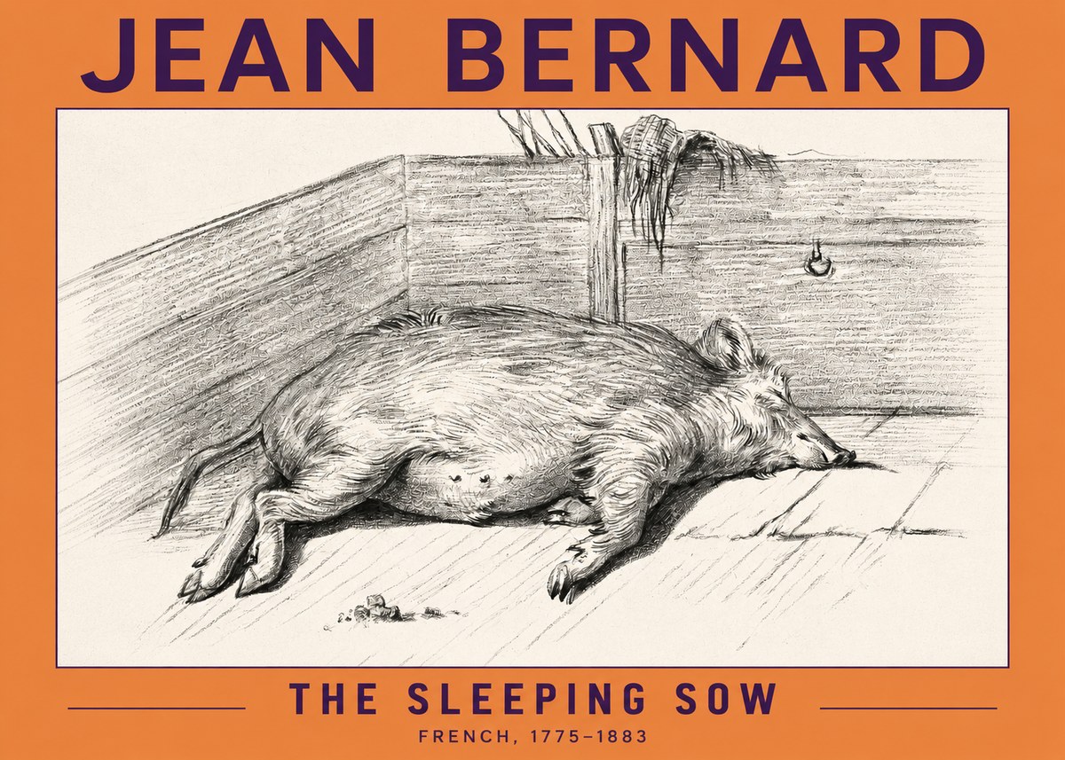 Jean Bernard The Sleeping Sow No2 - Plakát