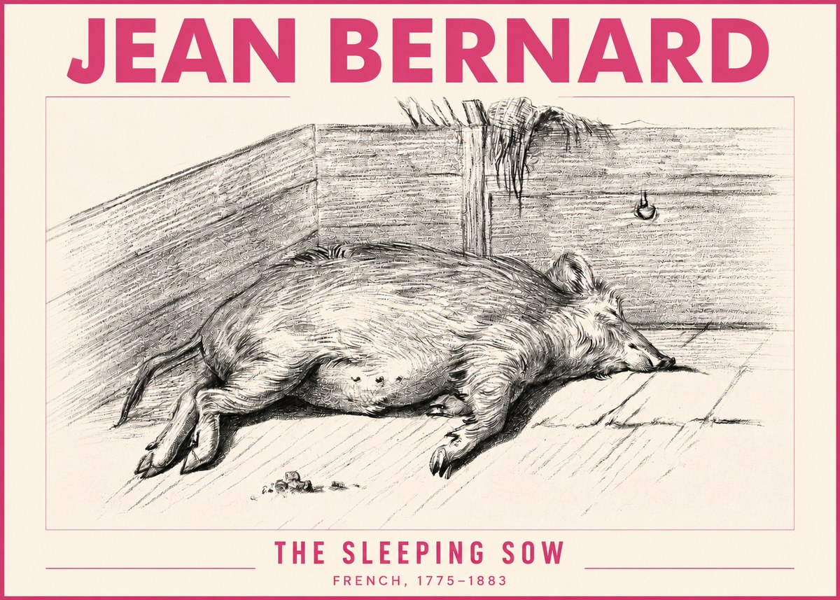 Jean Bernard The Sleeping Sow No3 - Plakát