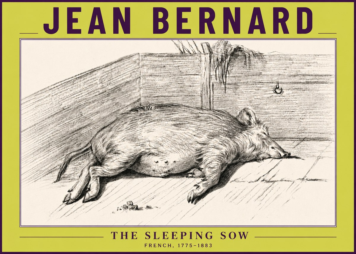 Jean Bernard The Sleeping Sow No6 - Plakát