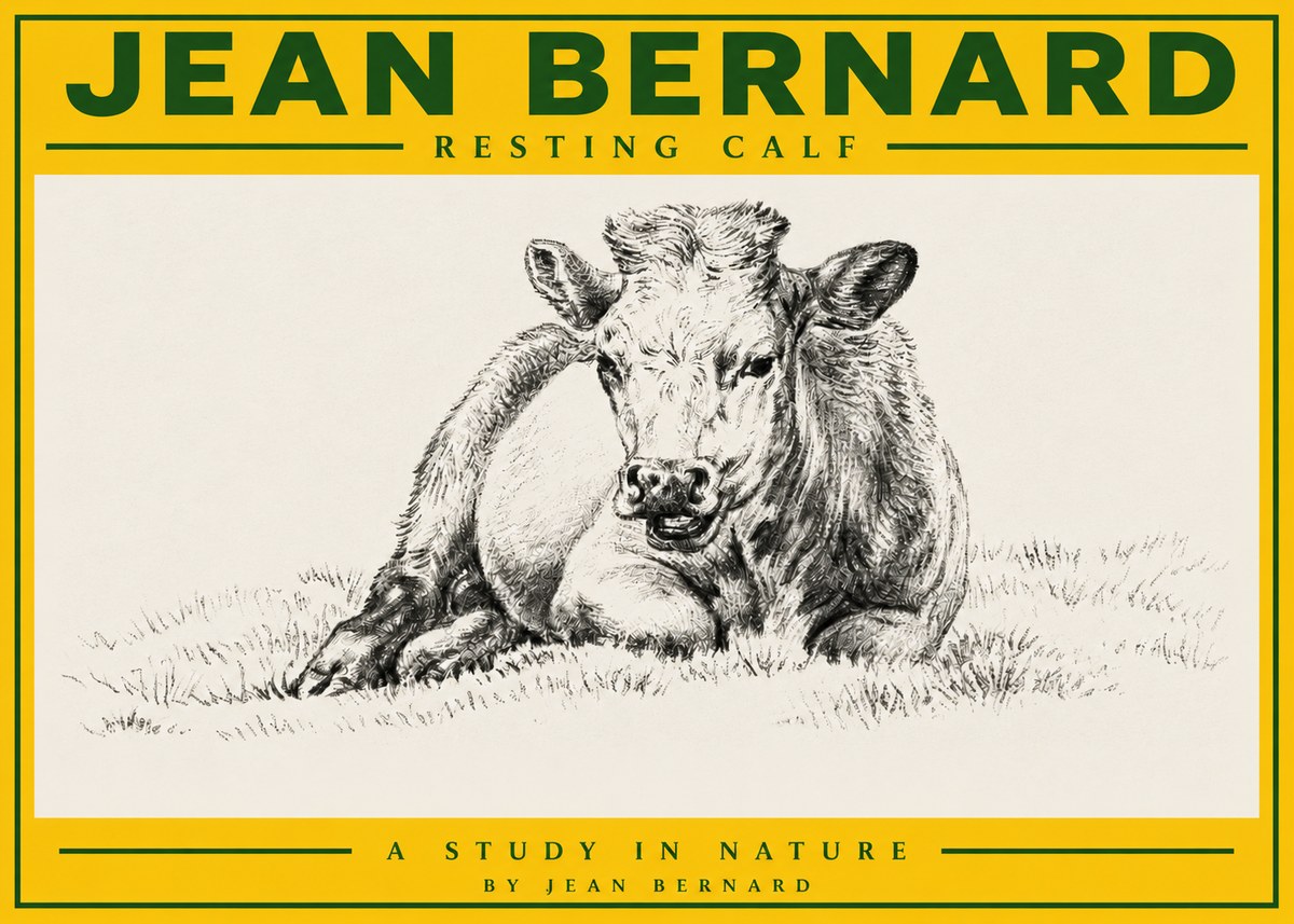 Jean Bernard Resting Calf I No3 - Plakát