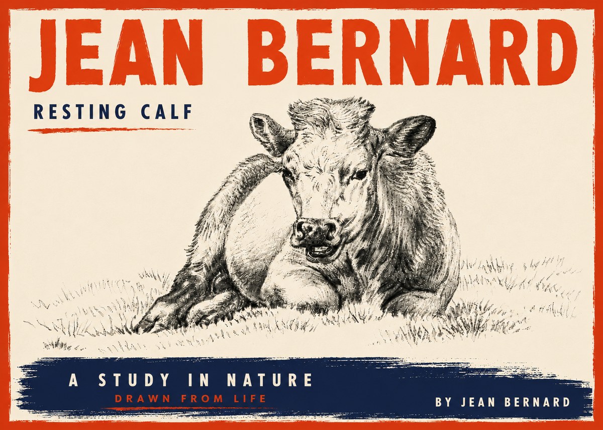 Jean Bernard Resting Calf I No6 - Plakát