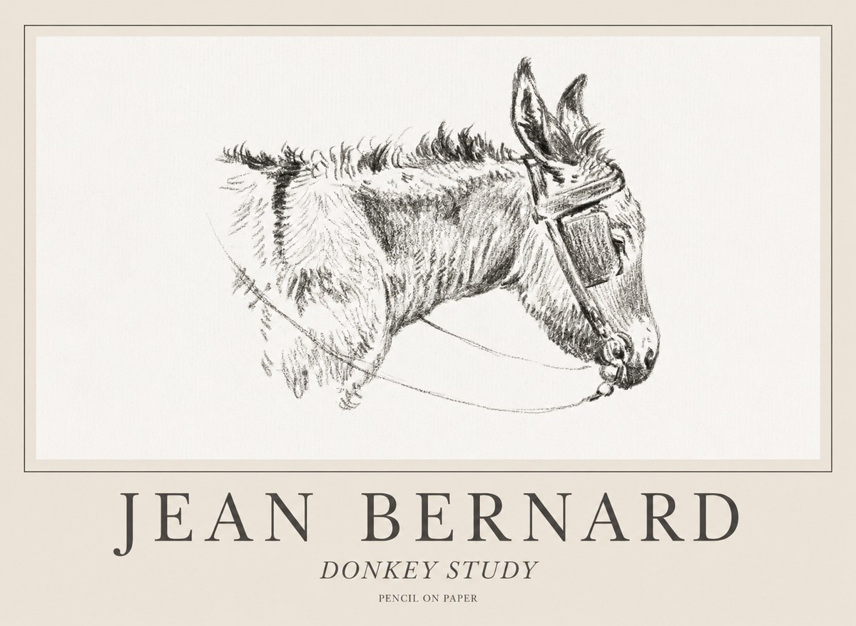 Jean Bernard Donkey Study II No1 - Plakát