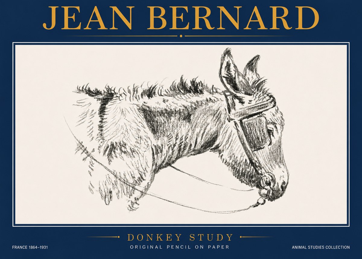 Jean Bernard Donkey Study II No4 - Plakát