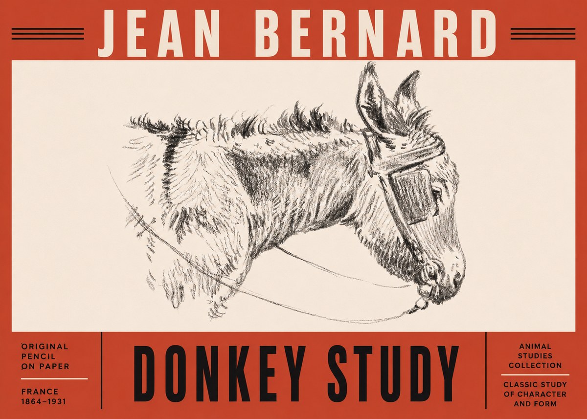 Jean Bernard Donkey Study II No5 - Plakát
