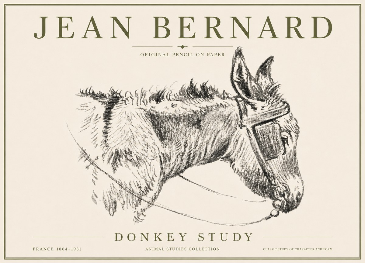 Jean Bernard Donkey Study II No6 - Plakát