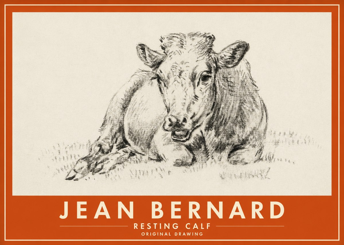 Jean Bernard Resting Calf II No2 - Plakát