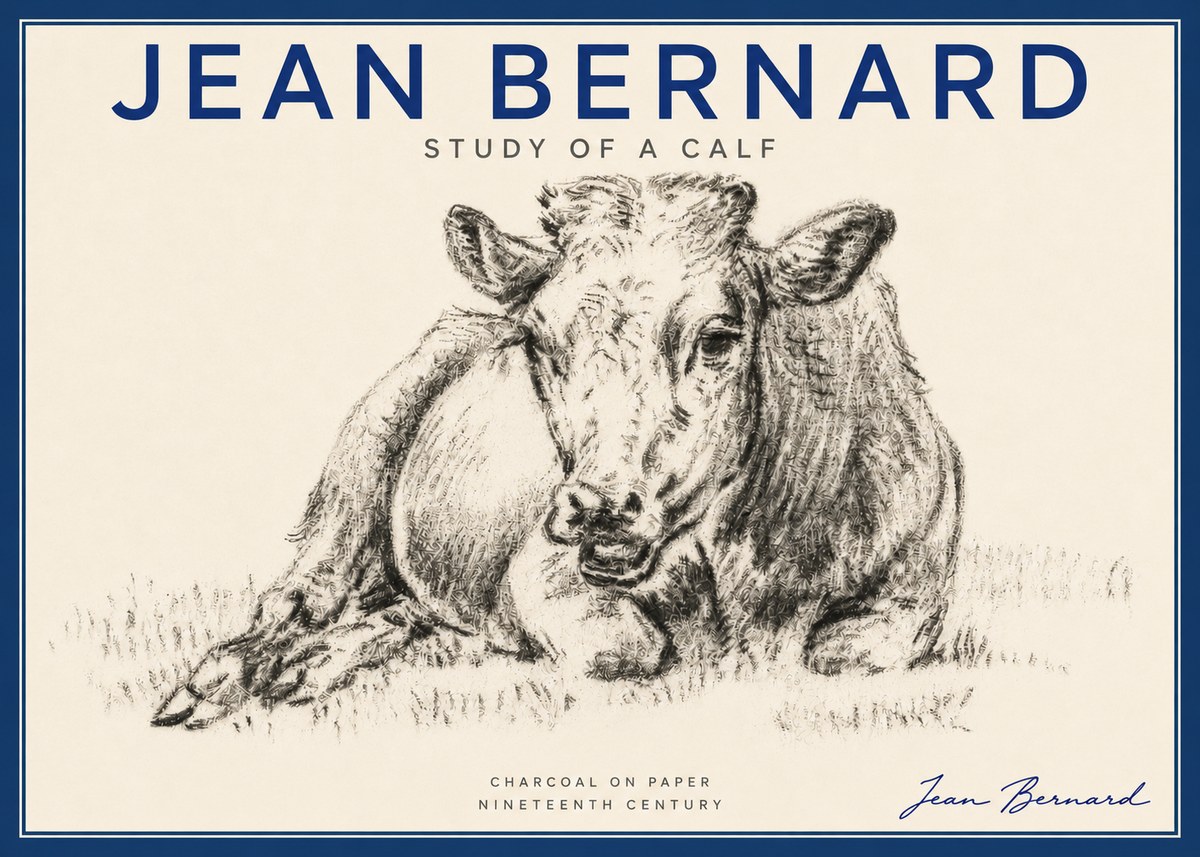 Jean Bernard Resting Calf II No6 - Plakát