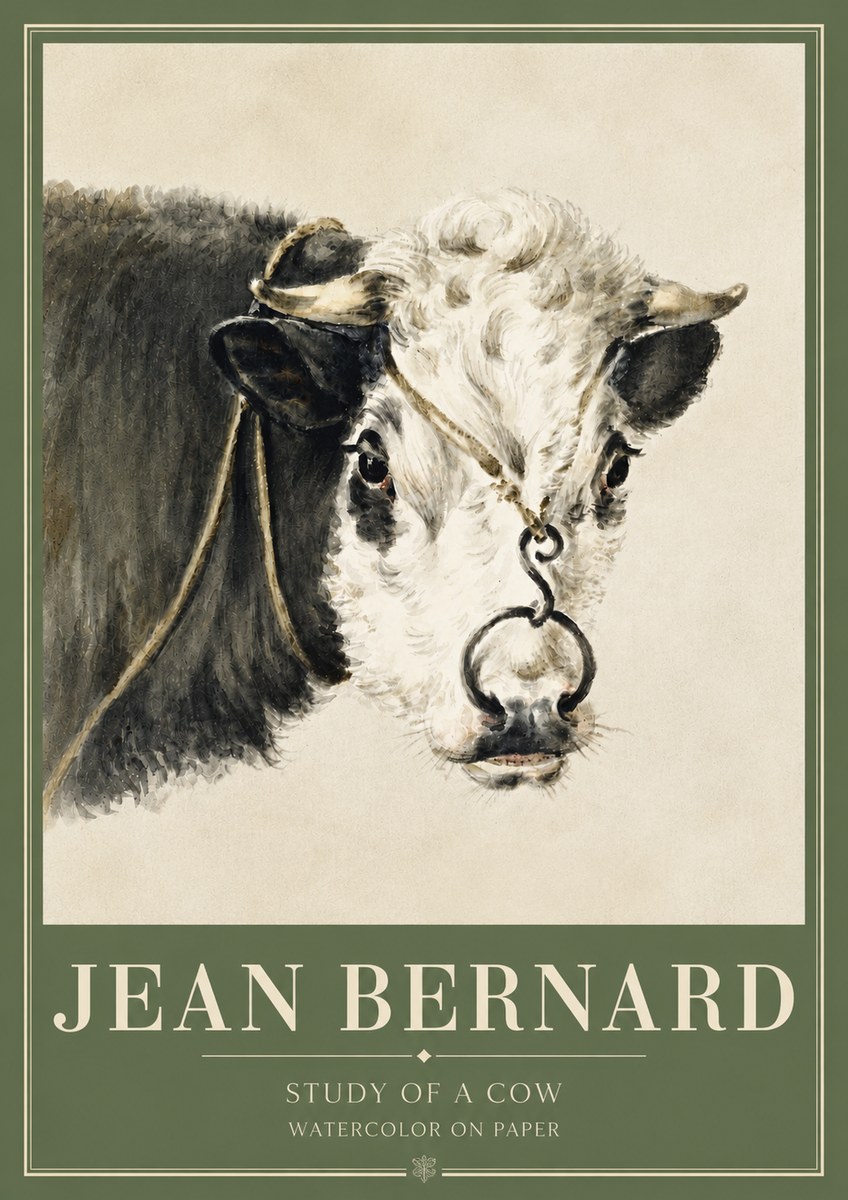 Jean Bernard Study of a Cow I No3 - Plakát