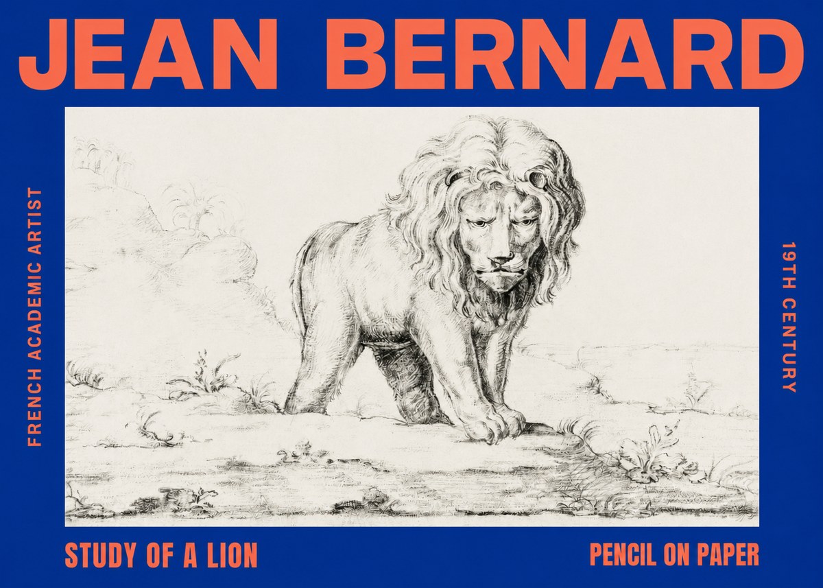Jean Bernard Study of a Lion I No6 - Plakát