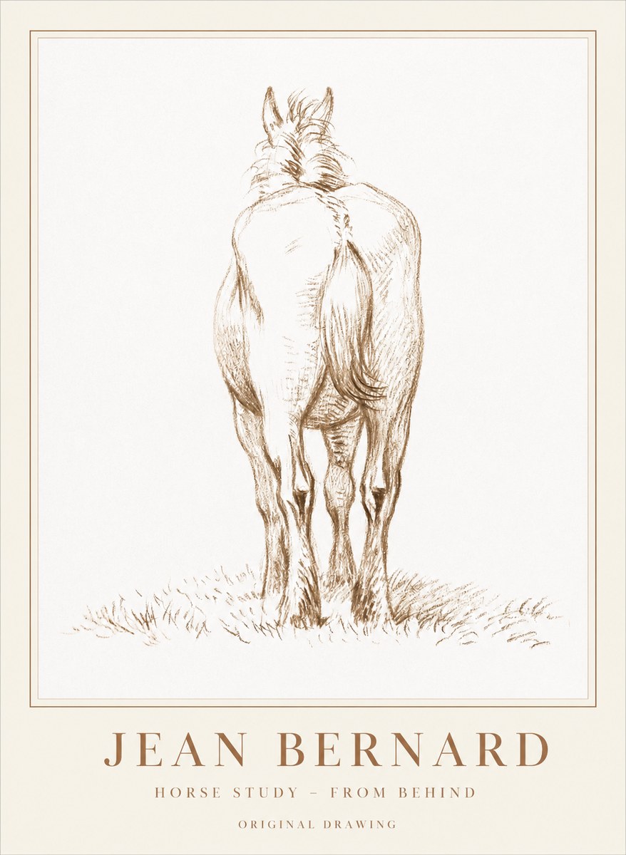 Jean Bernard Horse Study - from Behind No1 - Plakát