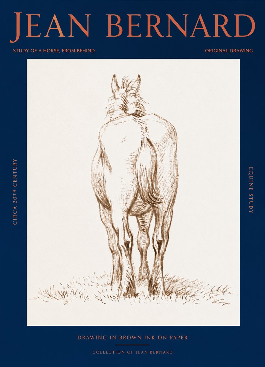Jean Bernard Horse Study - from Behind No3 - Plakát
