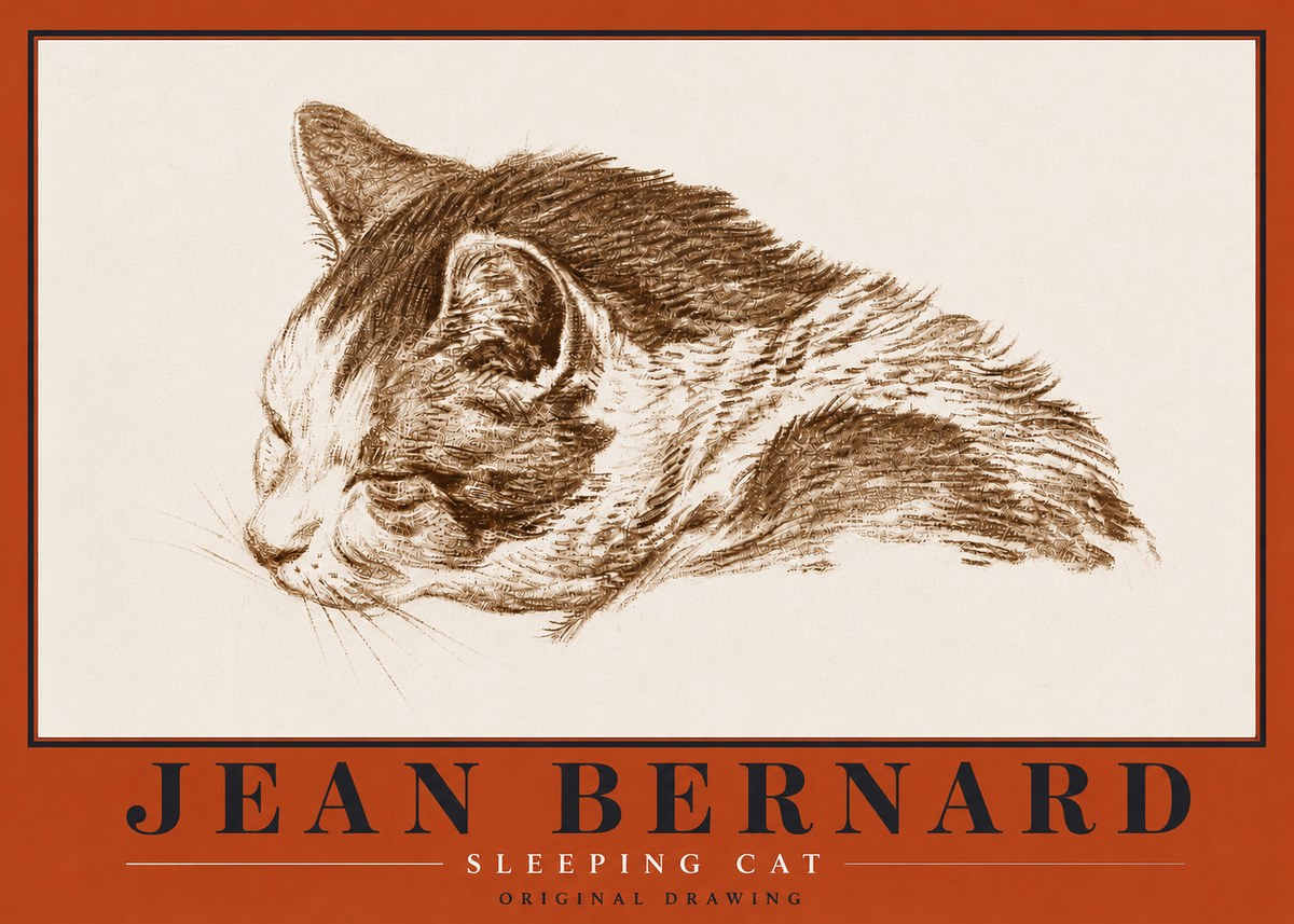 Jean Bernard Sleeping Cat II No5 - Plakát