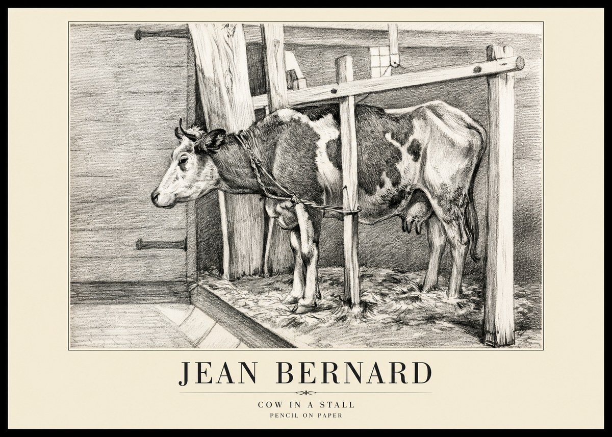Jean Bernard Cow in a Stall No1 - Plakát