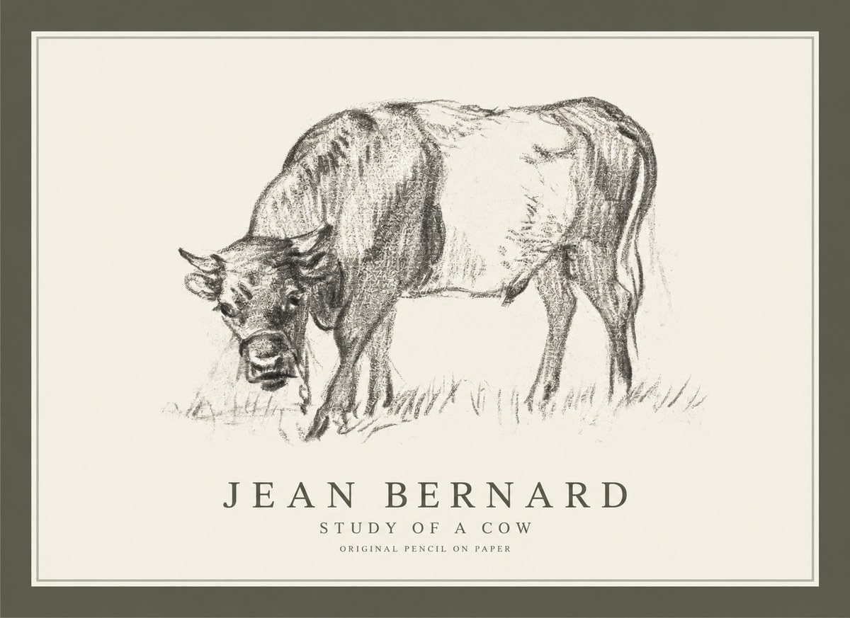 Jean Bernard Study of a Cow II No1 - Plakát