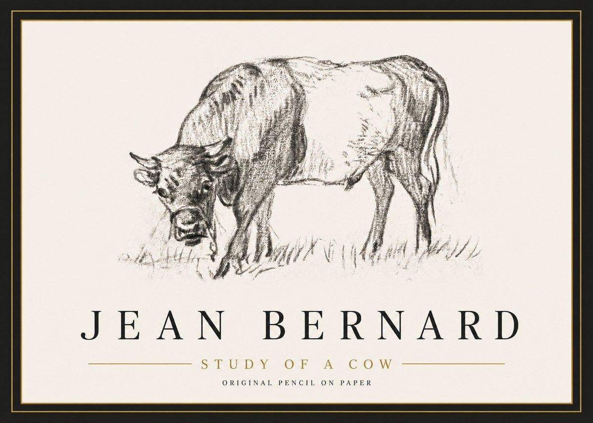 Jean Bernard Study of a Cow II No5 - Plakát