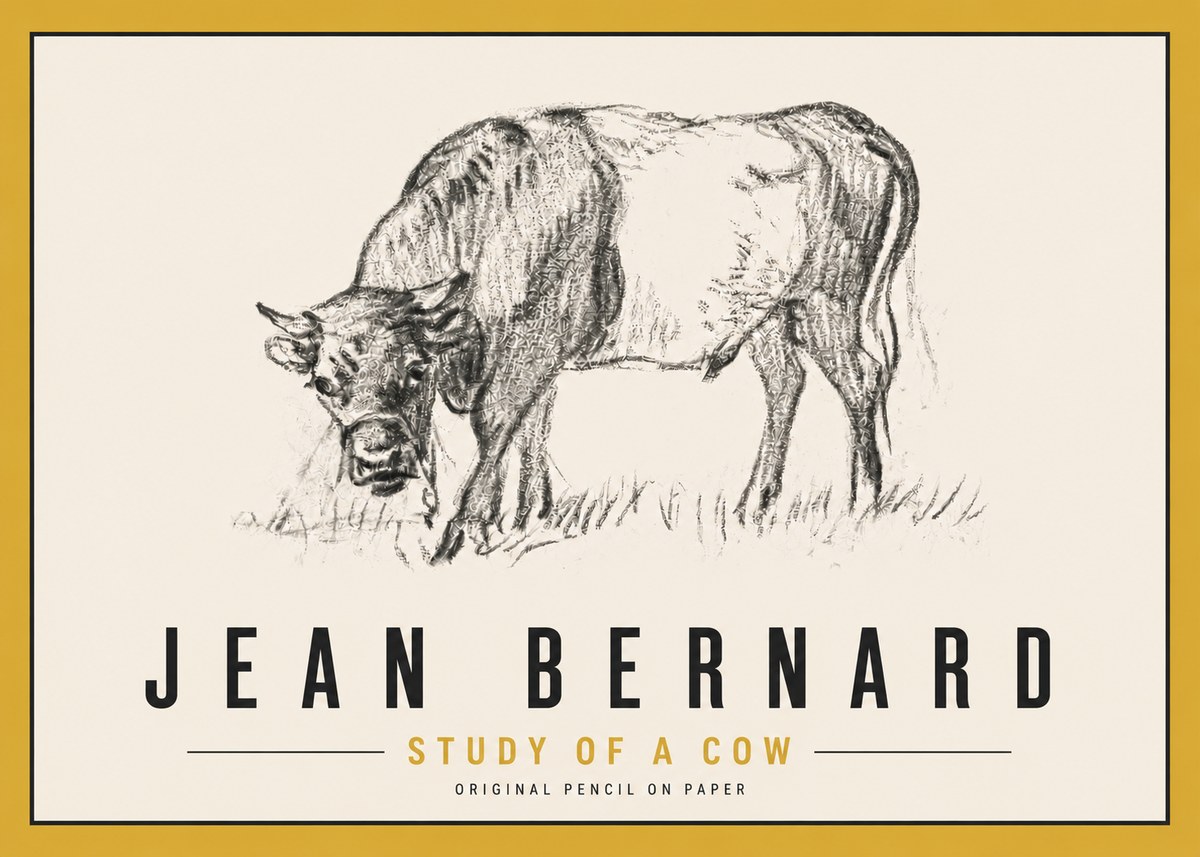 Jean Bernard Study of a Cow II No6 - Plakát